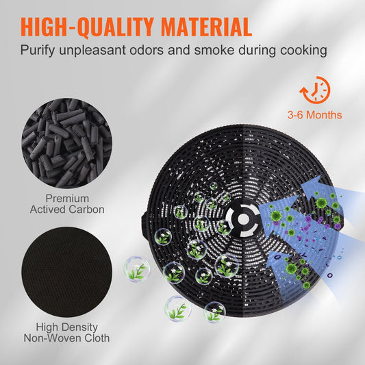 Charcoal Filter for Ductless Range Hoods, 2-Pack, Easy Install, 0.33 kg Each