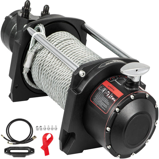 VEVOR Industrial Hydraulic Winch 4535kg, Hydraulic Anchor Winch with 24m Strong