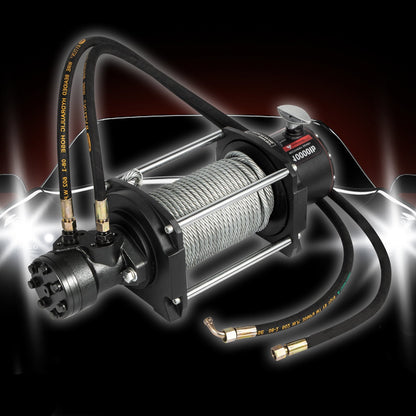 Industrial Hydraulic Anchor Winch 4535kg with 24m Steel Cable and Lock System