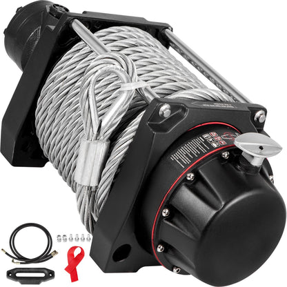 Industrial Hydraulic Anchor Winch 9071kg with 24m Steel Cable and Adapter Kit