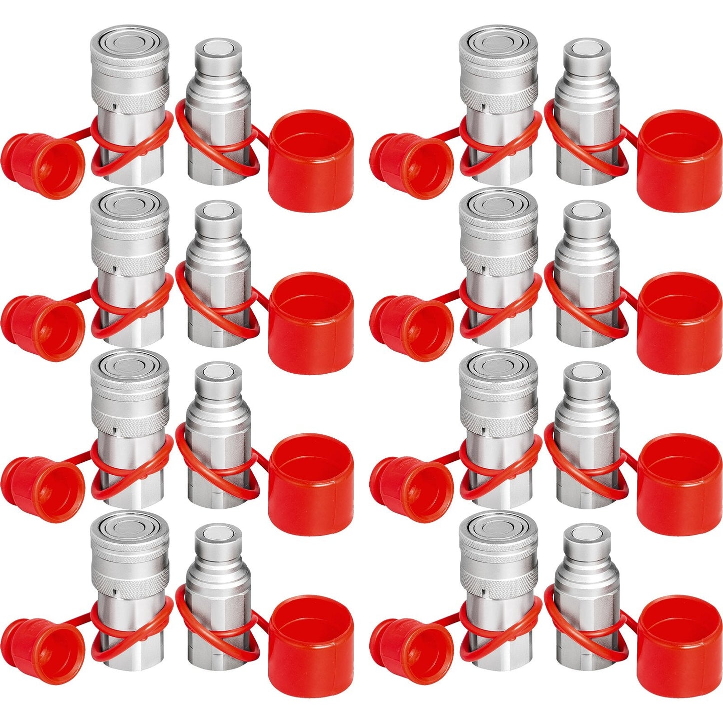 Hydraulic Quick Connect Couplers 0.5m NPT, 8 Pairs, ISO 16028 Standard