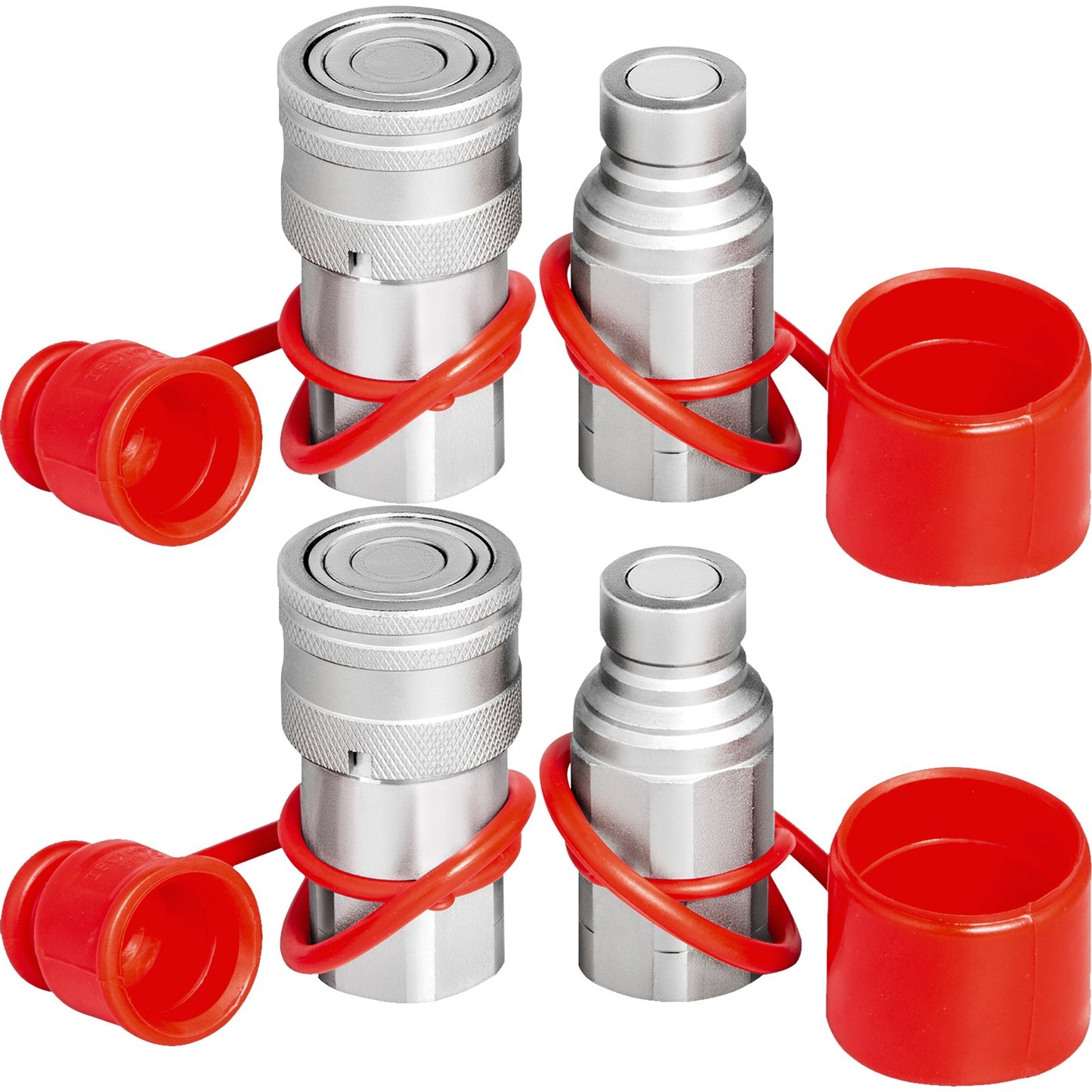 VEVOR Skid Steer Hydraulic Quick Connect 1/2" Body Hydraulic Coupler 1/2" NPT Hydraulic