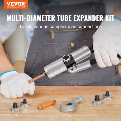 Hydraulic Tube Expander Kit, 0.95-2.85 cm OD, with 7 Heads and Pipe Cutter