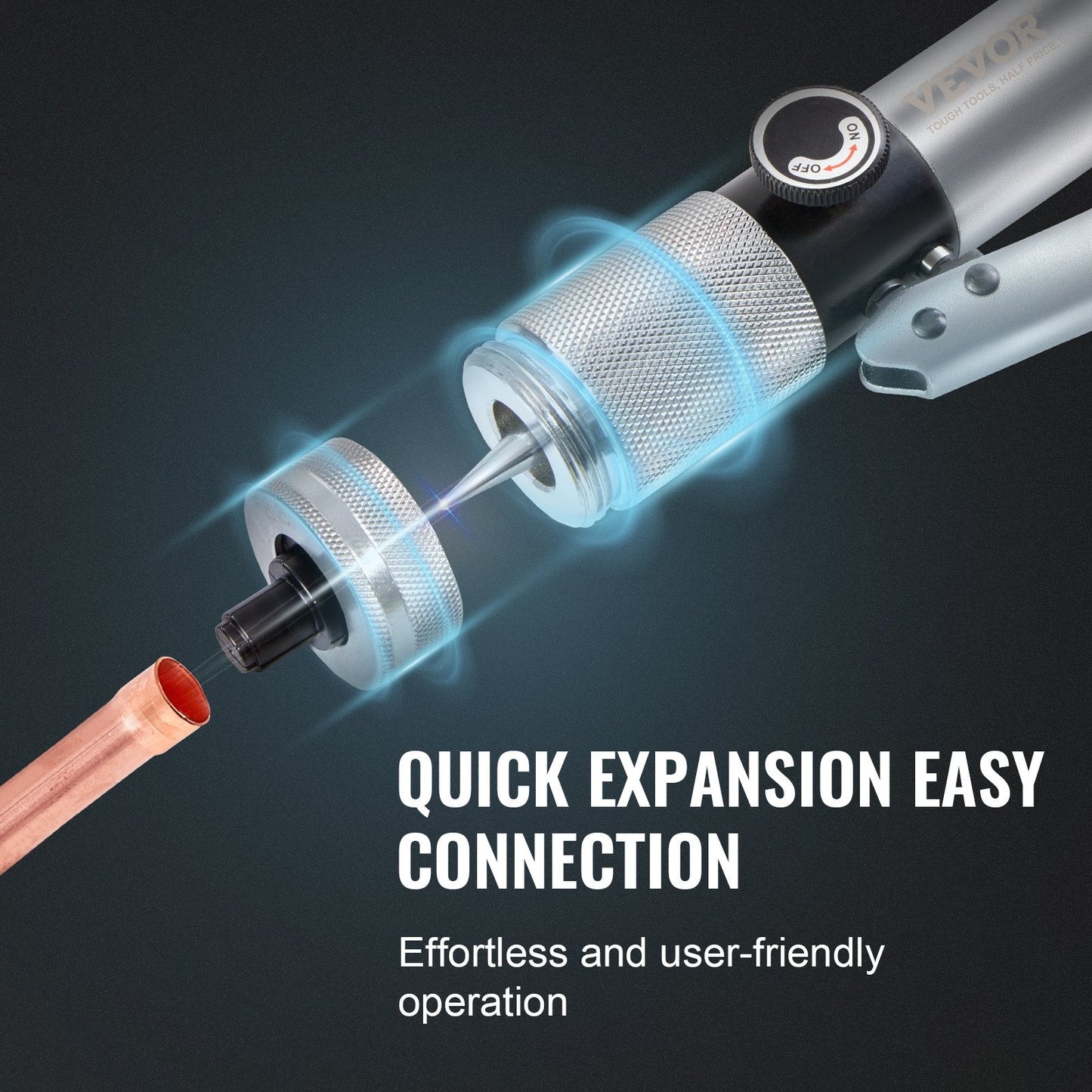 Hydraulic Tube Expander Kit, 0.95-2.85 cm OD, with 7 Heads and Pipe Cutter