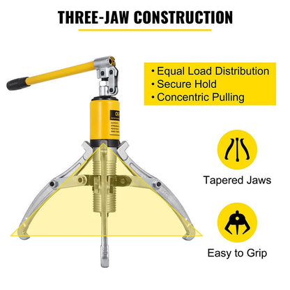 15 Ton Hydraulic Gear Puller, Adjustable 2/3 Jaws, 100-300mm Capacity