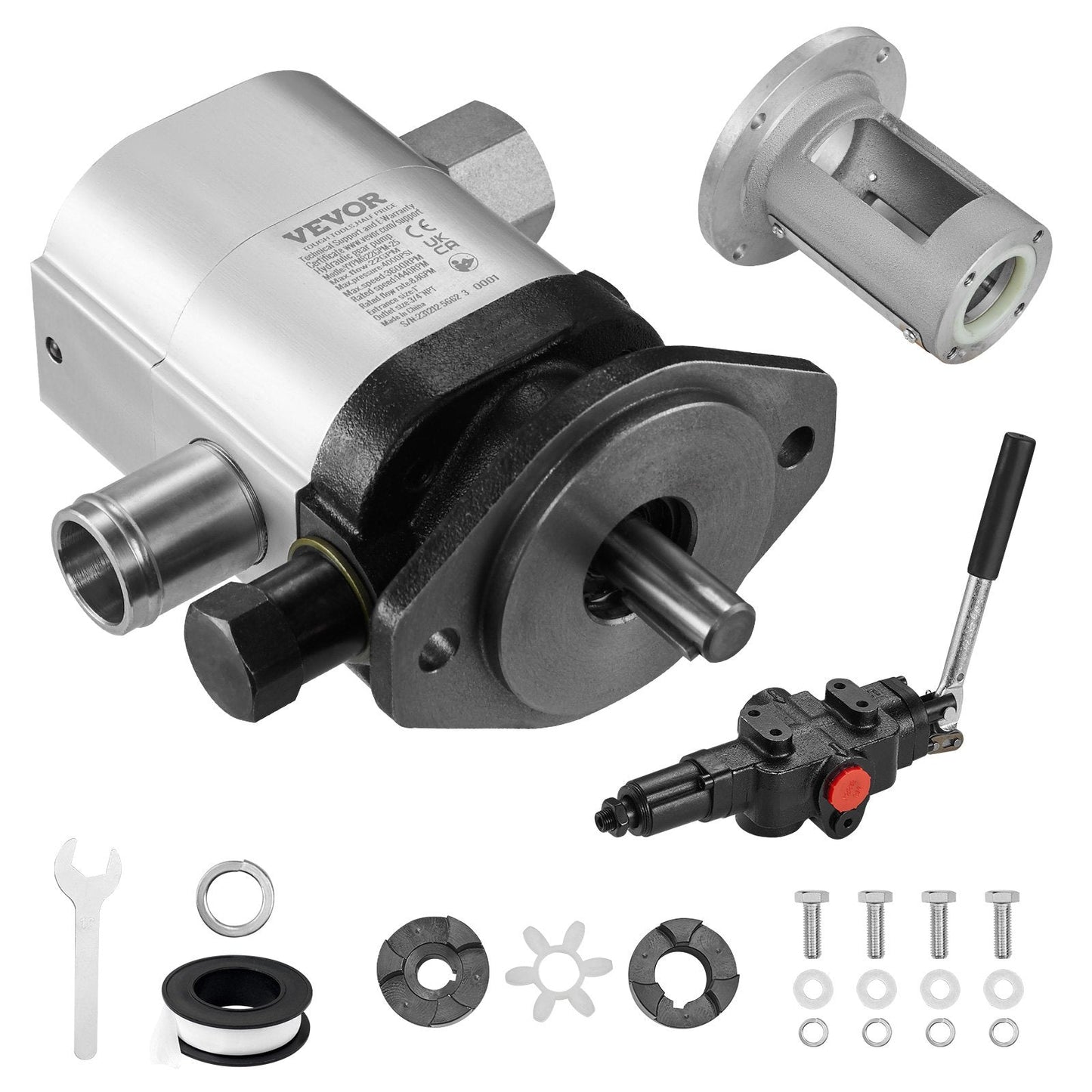 Hydraulic Log Splitter Pump Kit, 22GPM, 4000PSI, Aluminum, for Small Engines
