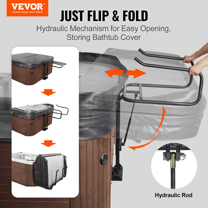 VEVOR Hot Tub Cover Lift, Spa Cover Lift, Hydraulic, Height 84.07cm - 104.9cm Width