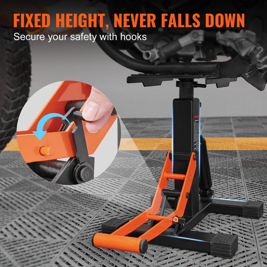 Adjustable Hydraulic Dirt Bike Lift Stand - 200 kg Capacity, 0.25-0.46 m Height
