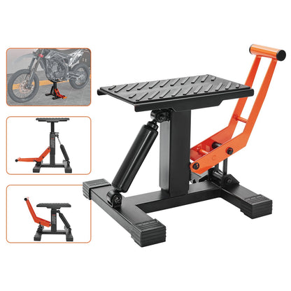 Adjustable Hydraulic Dirt Bike Lift Stand - 200 kg Capacity, 0.25-0.46 m Height