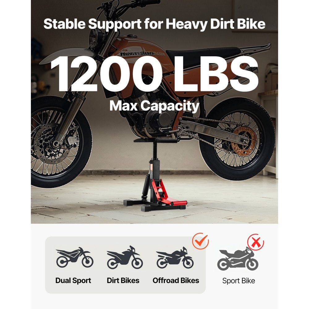 VEVOR Dirt Bike Lift Stand 440 LBS Adjustable Hydraulic Motorcycle Lift Jack