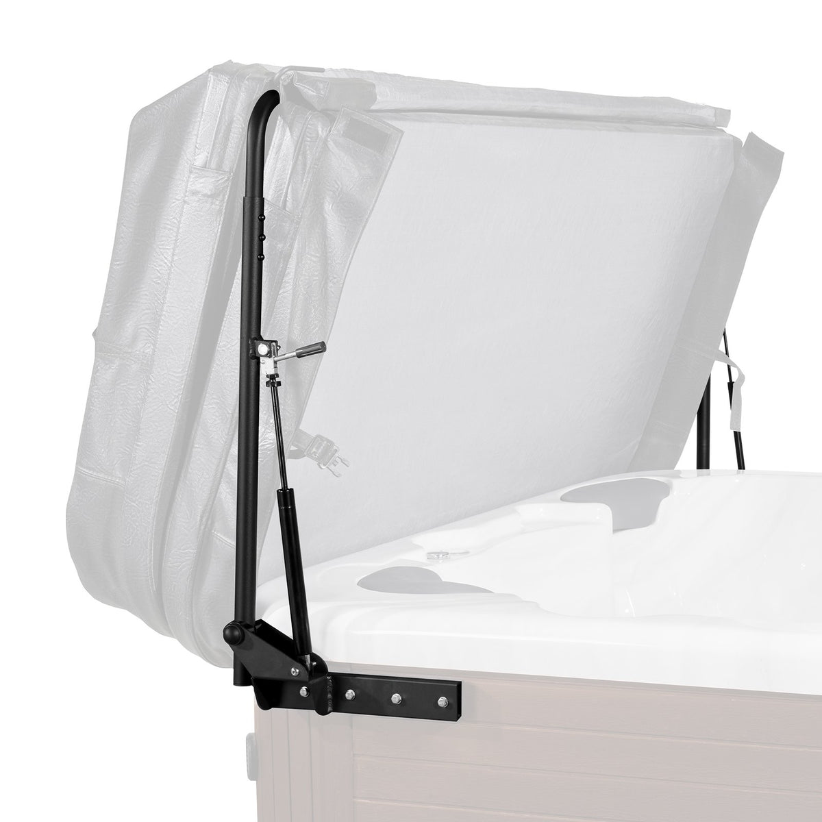 Hydraulic Hot Tub Cover Lift, Spa Cover Lift, Adjustable Width from 1750mm to 2450mm, Mounts on Both Top Sides, Compatible with Various Sizes of Rectangular Bathtubs, Hot Tubs and Spas