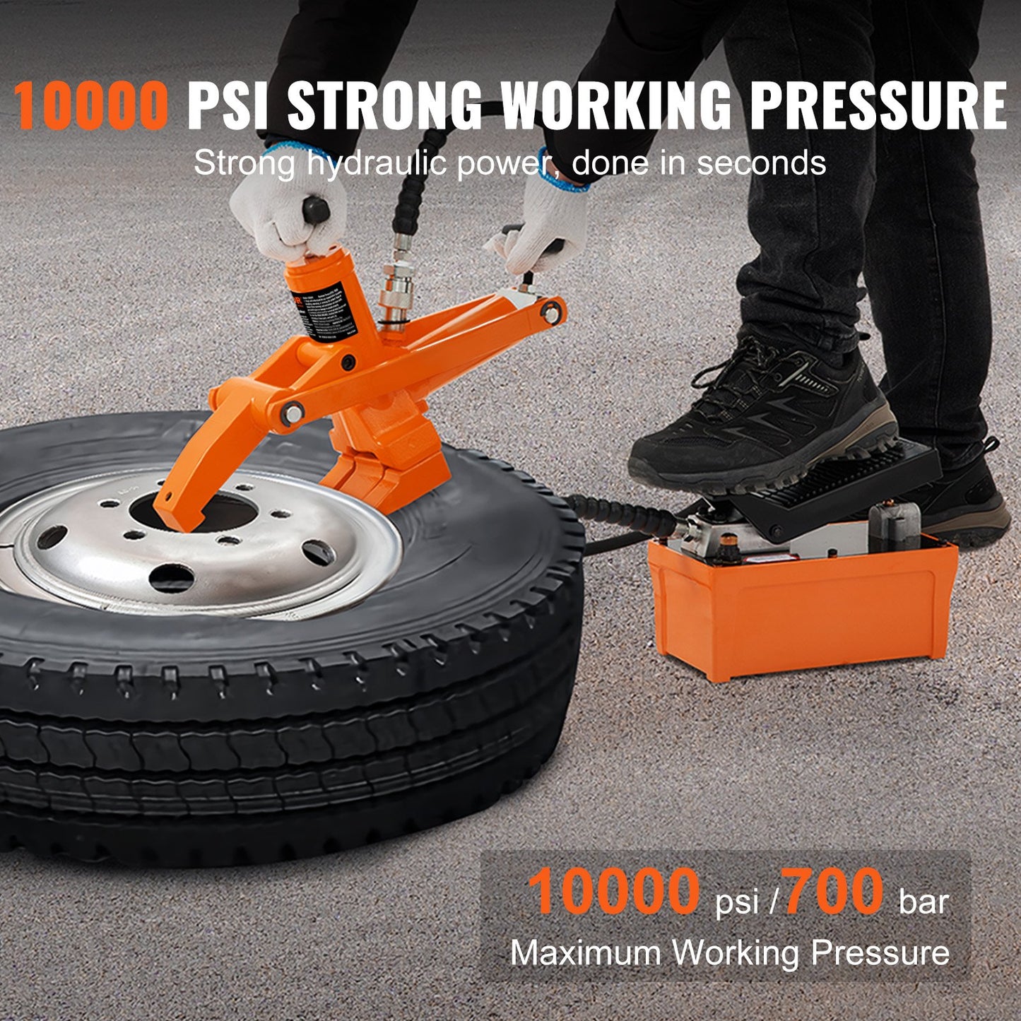 VEVOR Hydraulic Bead Breaker, 10000 PSI Tire Bead Breaker with Metal Foot Pump,