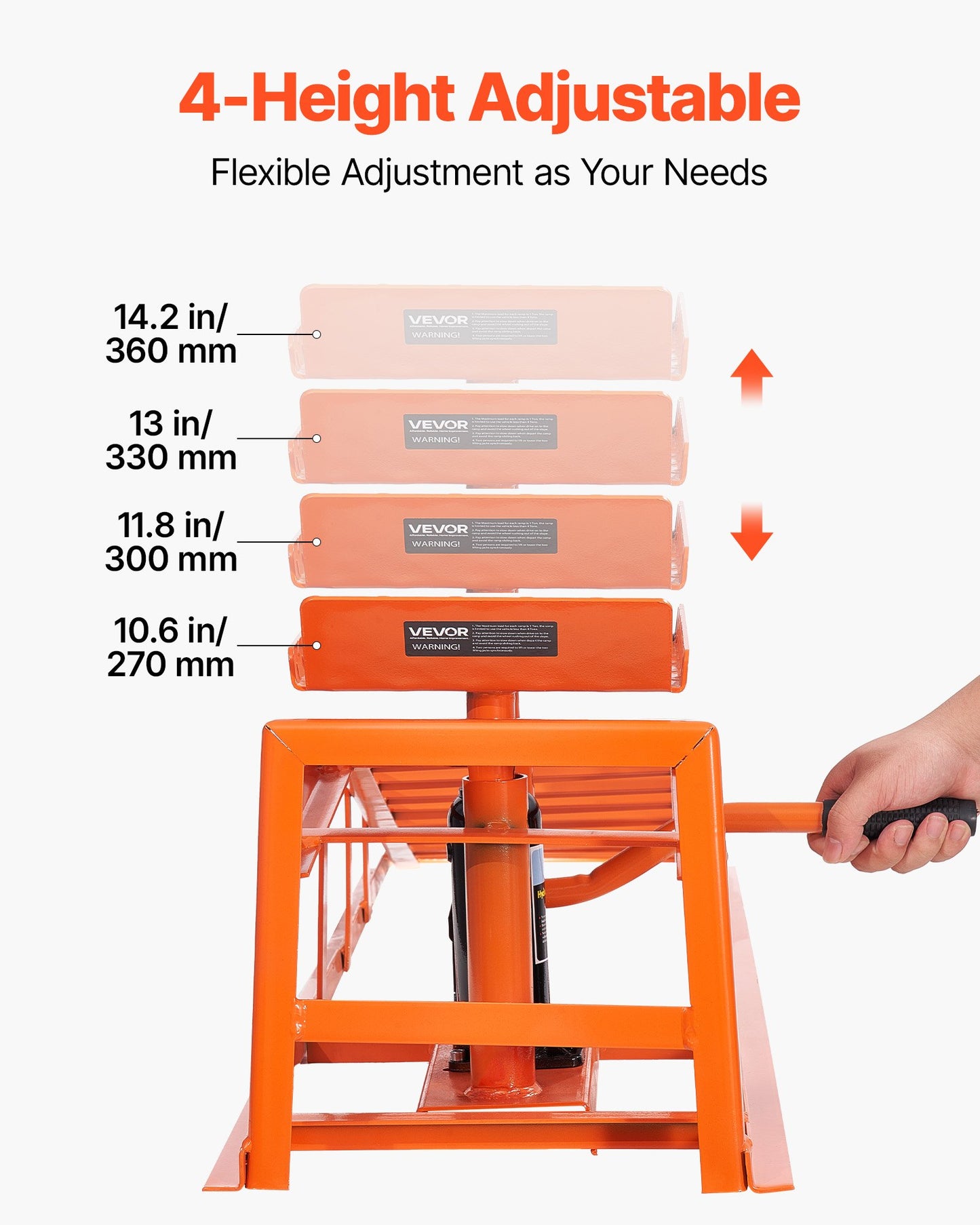 Hydraulic Car Ramps, 2 PCS 5T 11000 lbs, 270-360 mm Lift Height, Heavy Duty Hydraulic Vehicle Ramps, Portable Car Lifts for Home Garage Maintenance and Oil Changes, Truck Vehicle Auto Repair