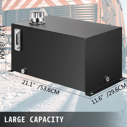 10 Gallon (38L) Hydraulic Oil Tank with Temp Gauge and Mount Bracket