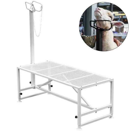 VEVOR Livestock Stand 51x23 inches, Trimming Stand with Straight Head Piece, Goat