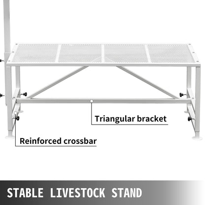 VEVOR Livestock Stand 51x23 inches, Trimming Stand with Straight Head Piece, Goat