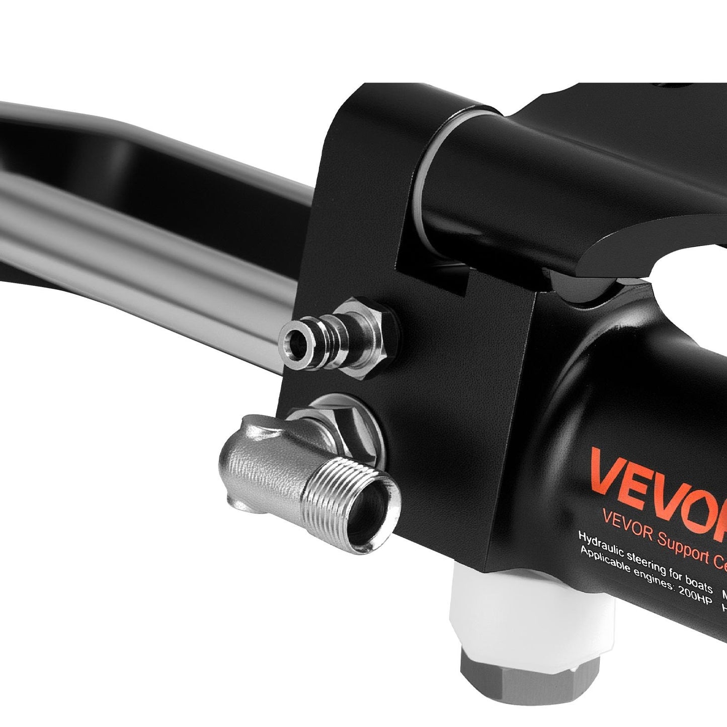 Hydraulic Steering Kit, 200 HP, Marine Boat Hydraulic Steering System, with 6.9 MPa/1000 psi Helm Pump, Two-Way Lock Cylinder, and 7.92m High-Strength Hoses, for Single Station Single-Engine Use