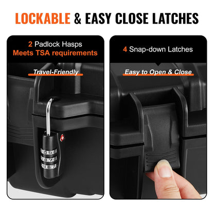 Heavy-Duty Rifle Case with Foam, Wheels, Waterproof & Crushproof, 1.07 m