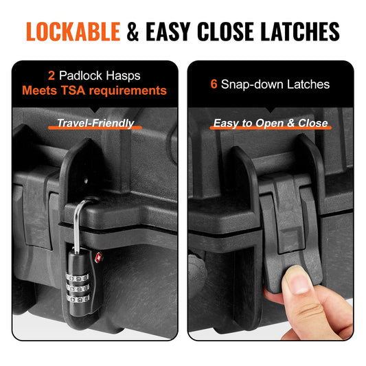 Heavy-Duty Lockable Rifle Case with Wheels, Waterproof & Crushproof, 1.27m