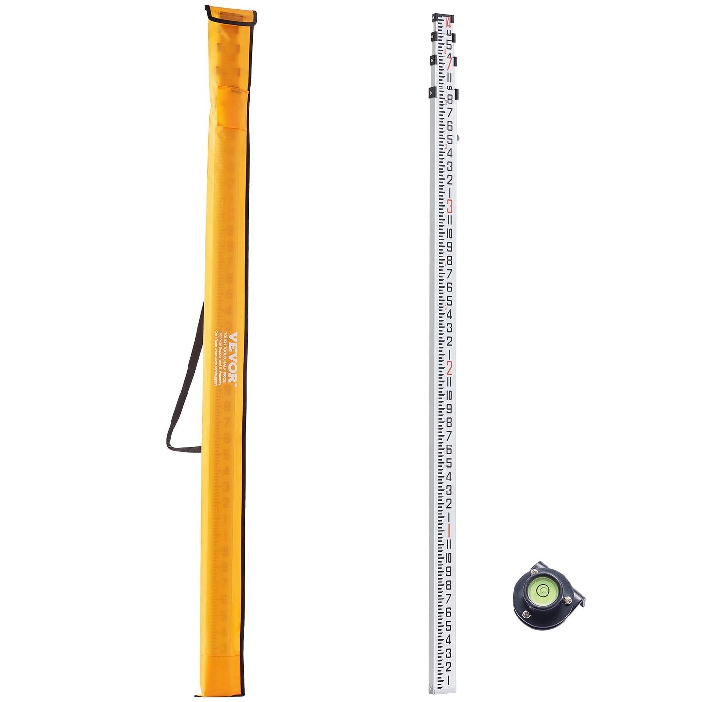 Telescopic 4.27m Grade Rod with Bag, Aluminum Alloy, 4 Sections