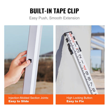 Telescopic 4-Section Grade Rod with Bag, 4.88m Aluminum Leveling Tool