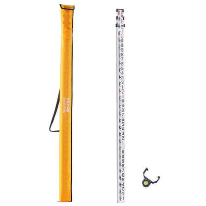 Telescopic 2.74m Grade Rod, 3-Section Aluminum with Bag, 0.68kg