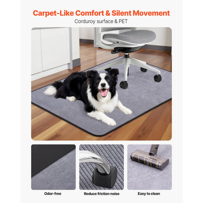 Chair Mat 915 x 1225 mm Office Chair Mat for Hard Floors Corduroy Surface