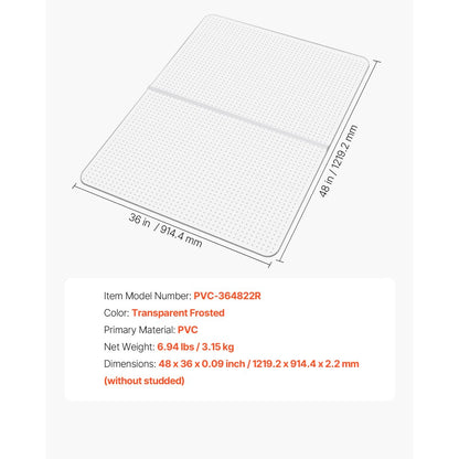 Chair Mat 915 x 1225 mm Office Chair Mat for Carpeted Floors Rectangular