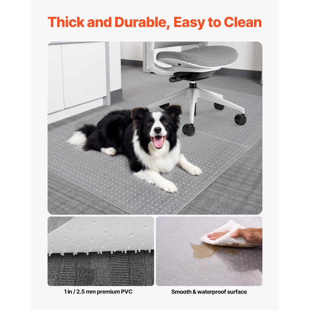 Chair Mat 153 x 118 cm Office Chair Mat for Low Pile Carpeted Floors
