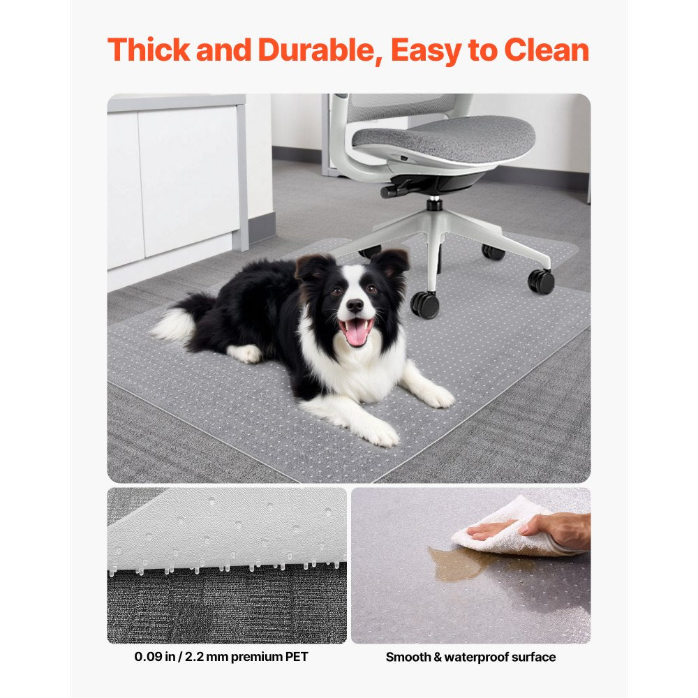 Chair Mat with Lip 915 x 1225 mm Office Chair Mat for Carpeted Floors
