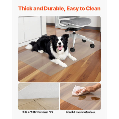Chair Mat 765 x 1215 mm Transparent Office Chair Mat for Hard Floors Home