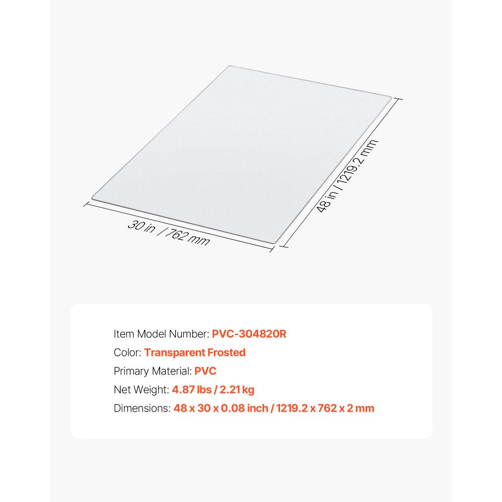 Chair Mat 765 x 1215 mm Transparent Office Chair Mat for Hard Floors Home