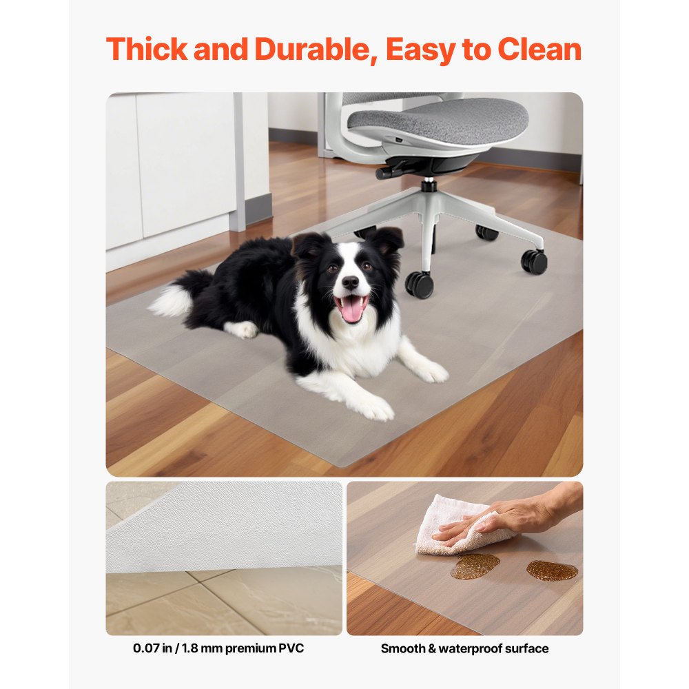 Chair Mat 915 x 1225 mm Transparent Office Chair Mat for Hard Floors Home