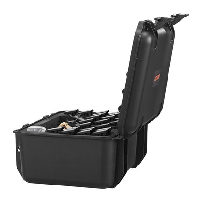 Hard Pistol Case, Heavy Duty Hard Gun Case with XPE Foam Lining, Waterproof Pistol Storage Box with Customizable Interior & Handle for Gun, Lenses, Camera, Gear, TSA Compliant, 404x319x192 mm
