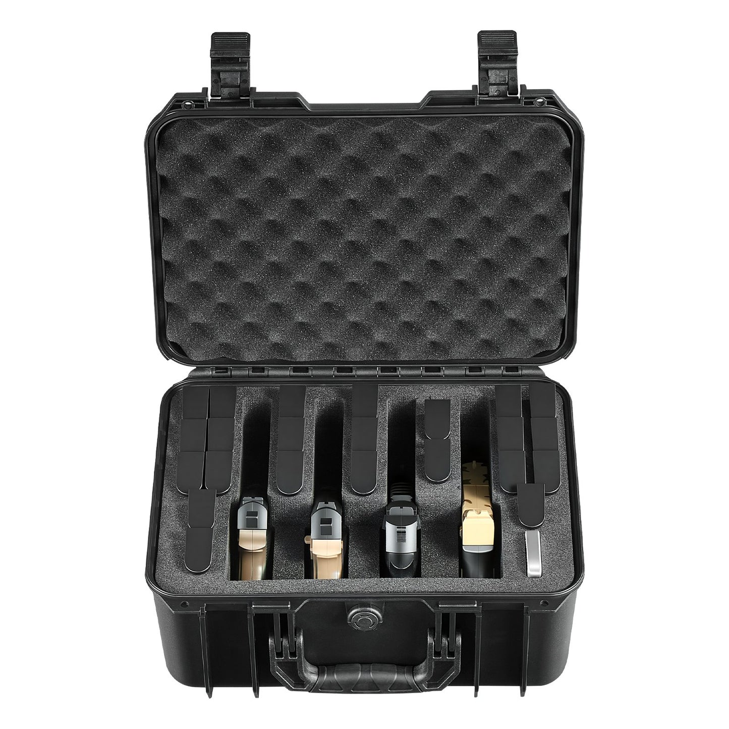 Hard Pistol Case, Heavy Duty Hard Gun Case with XPE Foam Lining, Waterproof Pistol Storage Box with Customizable Interior & Handle for Gun, Lenses, Camera, Gear, TSA Compliant, 404x319x192 mm