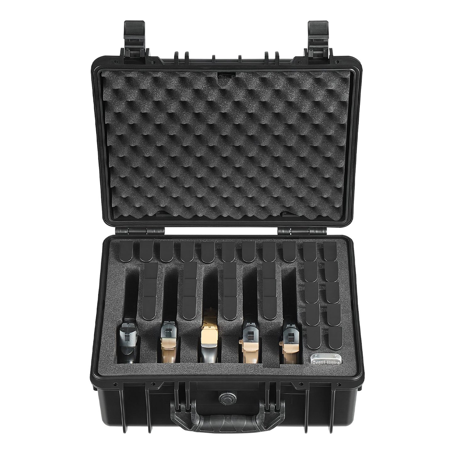 Hard Pistol Case, Heavy Duty Hard Gun Case with XPE Foam Lining, Waterproof Pistol Storage Box with Customizable Interior & Handle for Gun, Lenses, Camera, Gear, TSA Compliant, 475x415x215 mm
