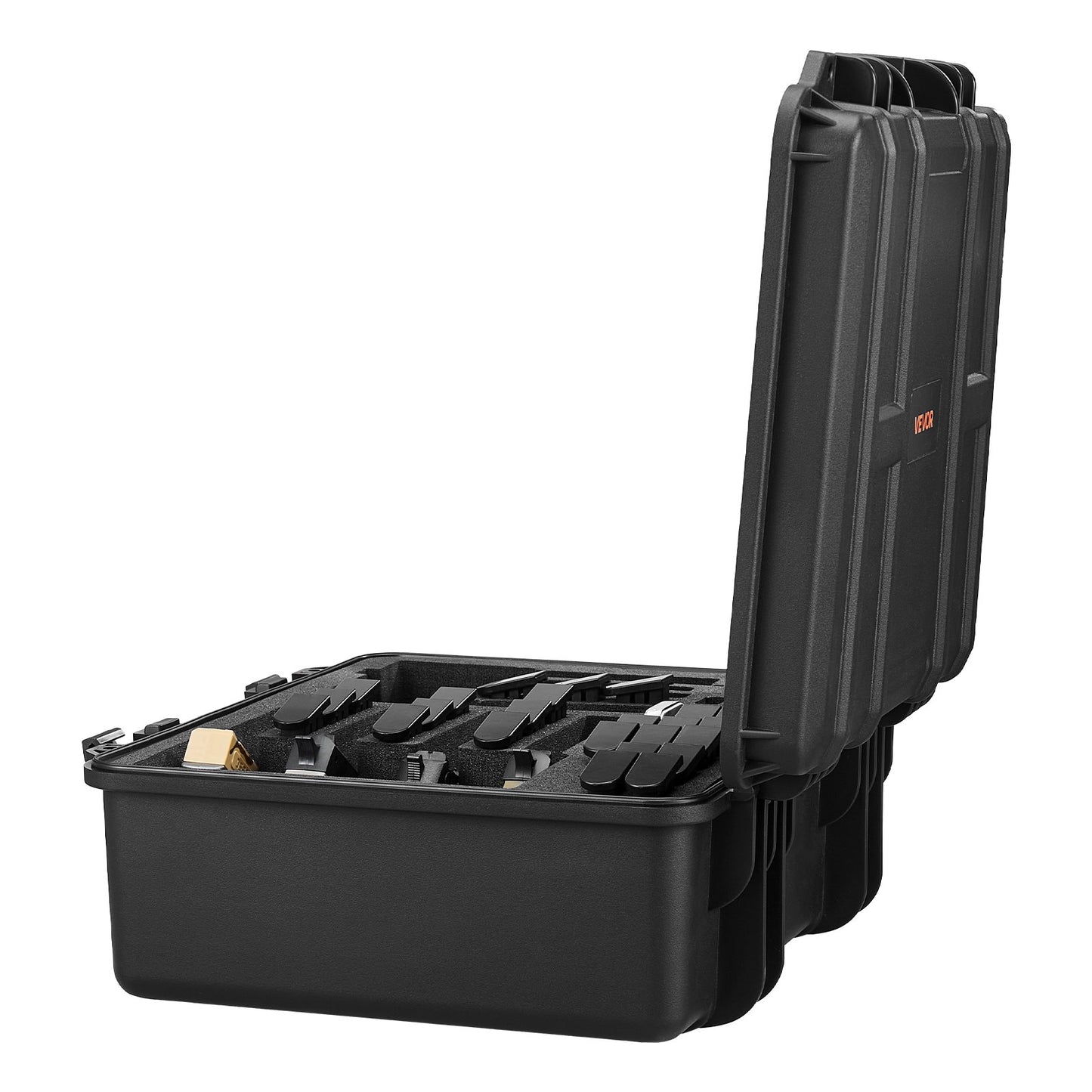 Hard Pistol Case, Heavy Duty Hard Gun Case with XPE Foam Lining, Waterproof Pistol Storage Box with Customizable Interior & Handle for Gun, Lenses, Camera, Gear, TSA Compliant, 491x434x211 mm