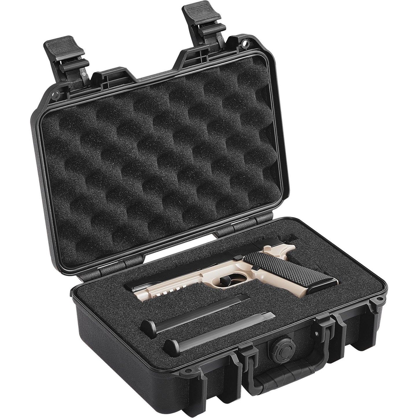 Lockable Hard Pistol Case with Pre-cut Foam, Waterproof and TSA Approved