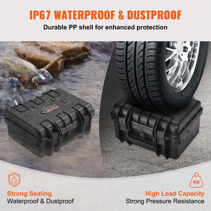 Lockable Hard Pistol Case with Pre-Cut Foam for 2 Guns, Waterproof IP68