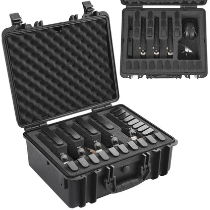Lockable Waterproof Pistol Case for 5 Firearms with Pre-cut Foam Lining