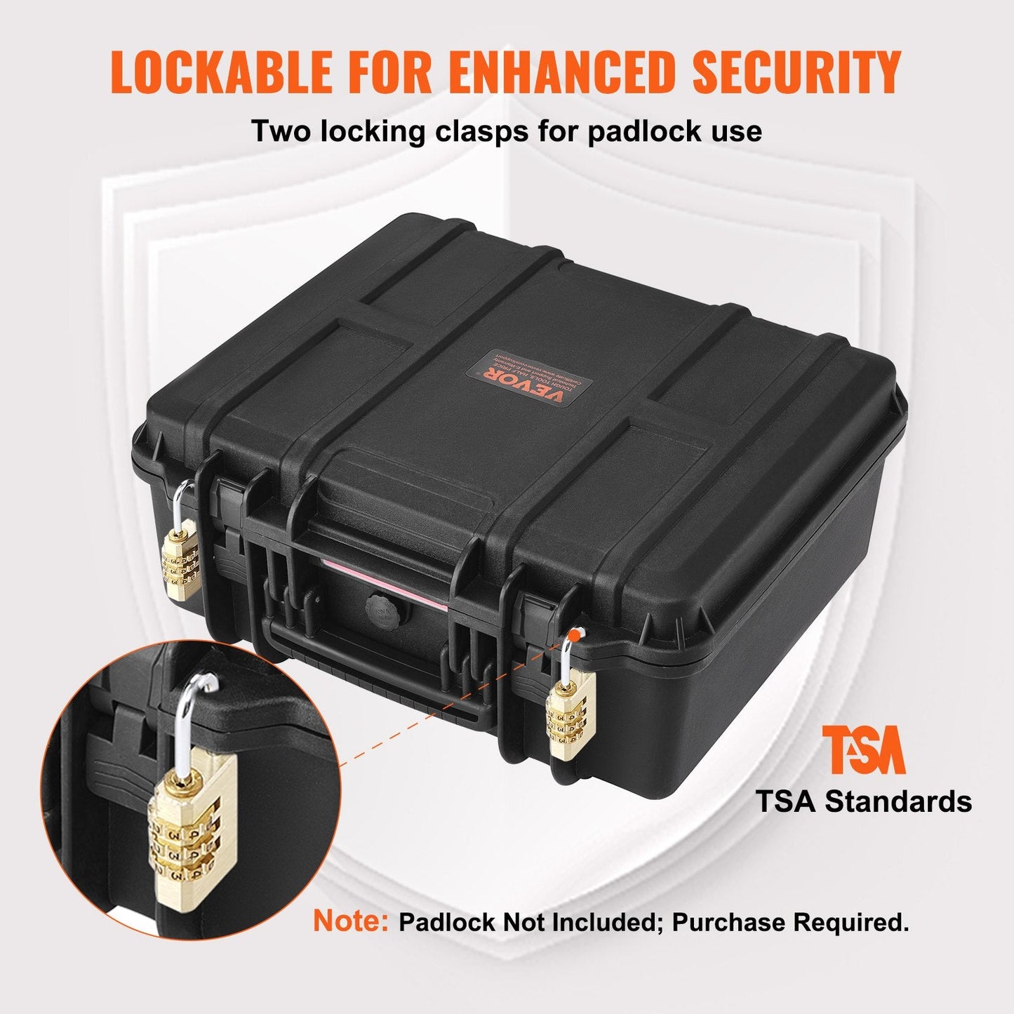 Lockable Waterproof Pistol Case for Six Firearms with Pre-cut Foam Lining