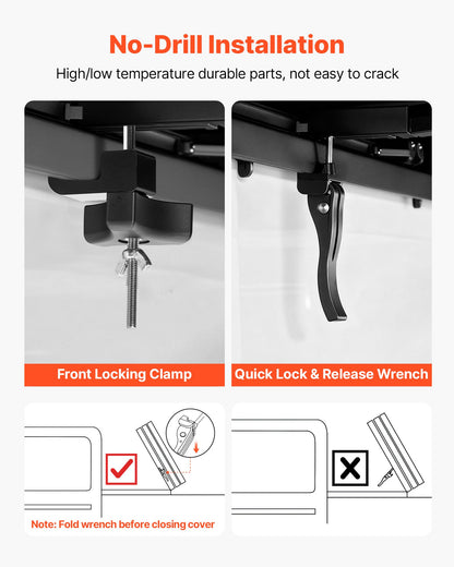 Hard Tri-Fold Truck Bed Tonneau Cover, Compatible with 2007-2025 Chevy Silverado/GMC Sierra 1500 176 cm Short Box (No CarbonPro Bed), Heavy-Duty Waterproof Fiberglass Folding Truck Tonneau Cover