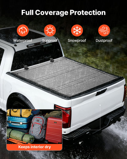Hard Tri-Fold Truck Bed Tonneau Cover, Compatible with 2019-2025 Chevy/GMC Silverado/Sierra 1500 177.8 cm Bed with MultiPro/Flex Tailgate (Not Fit CarbonPro), Waterproof Low-Profile Truck Cover