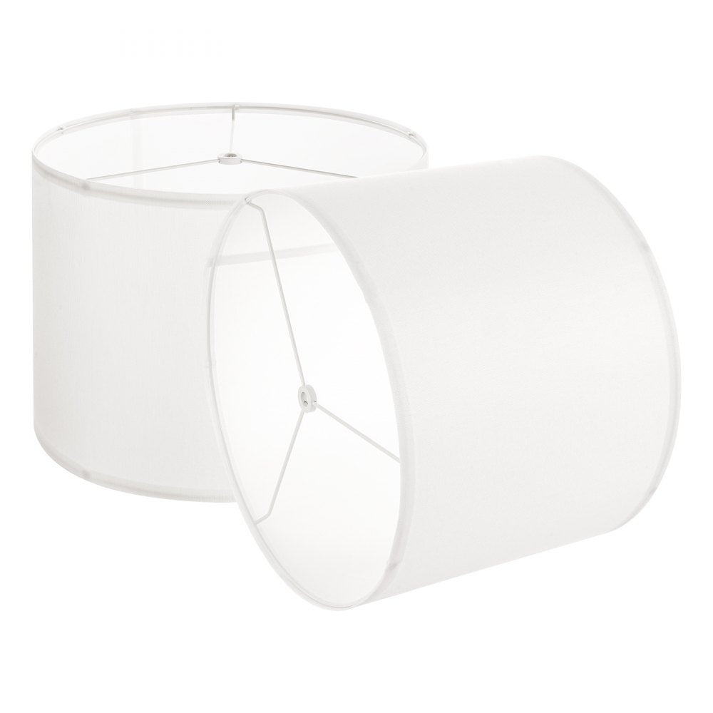 Drum Lamp Shade 2 Set 33 x 33 x 25 cm Medium Round Lampshade (Off-white)