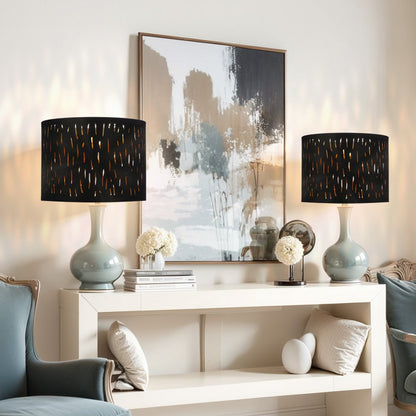 VEVOR Drum Lamp Shade 2 Set 33 x 33 x 25 cm Medium Round Lampshade with Harp