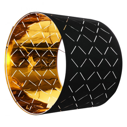 VEVOR Drum Lamp Shade 2 Set 33 x 33 x 25 cm Round Lampshade with Harp (Black)