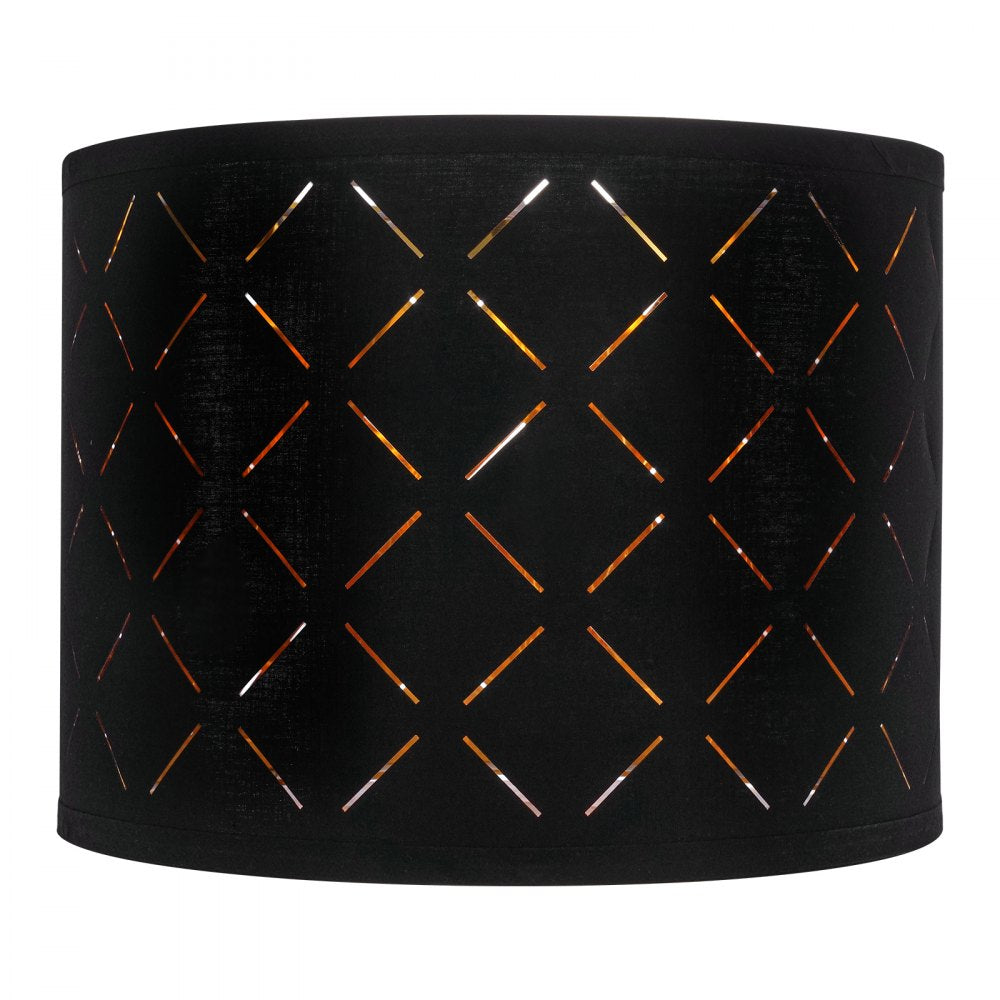 VEVOR Drum Lamp Shade 2 Set 33 x 33 x 25 cm Round Lampshade with Harp (Black)