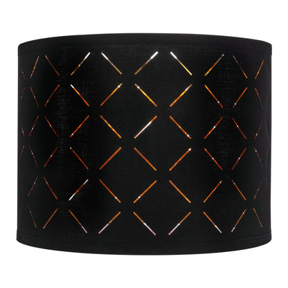 VEVOR Drum Lamp Shade 2 Set 33 x 33 x 25 cm Round Lampshade with Harp (Black)