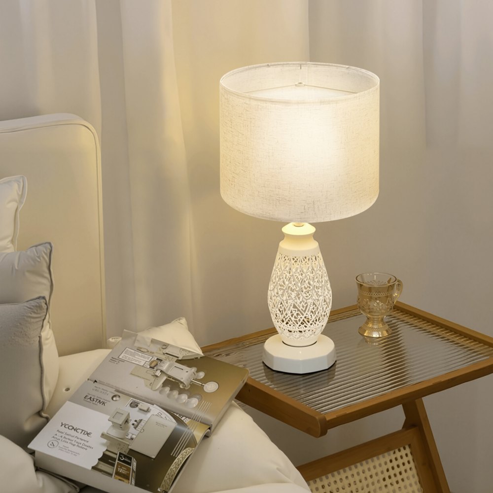 Drum Lamp Shade 33 x 33 x 25 cm Medium Round Lampshade (Light Linen)