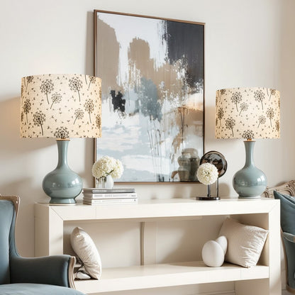 VEVOR Drum Lamp Shade 2 Set 33 x 33 x 25 cm Lampshade (Light Dandelion Pattern)